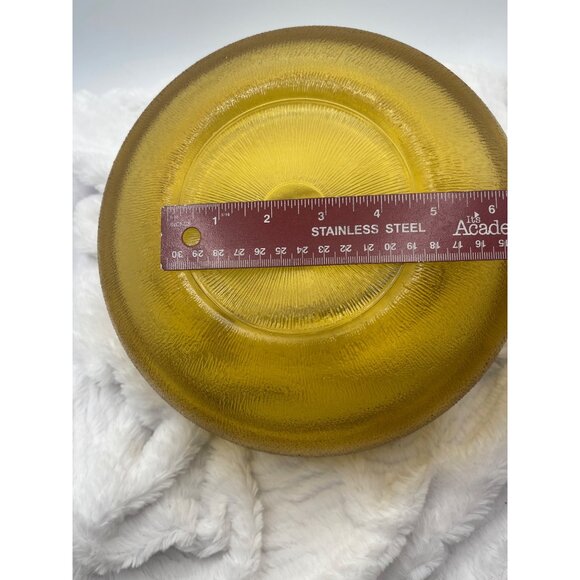 Vintage Amber Glass Kemple Indiana Bark Design Serving Bowl - Picture 6 of 7